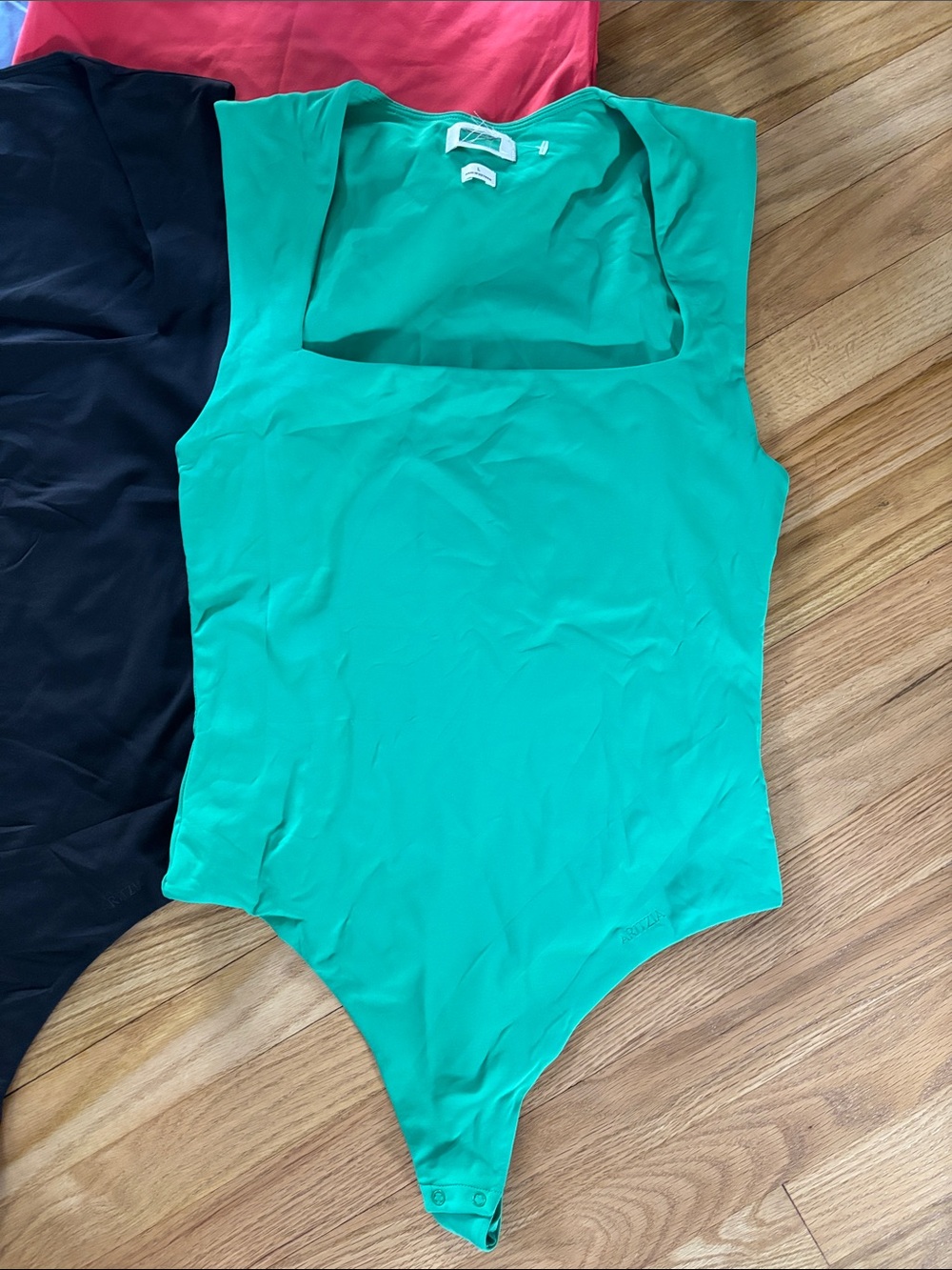 Aritzia NWOT Contour Esteem 4 Squareneck Bodysuits - Blue, Black, Green, Red - Picture 2 of 11